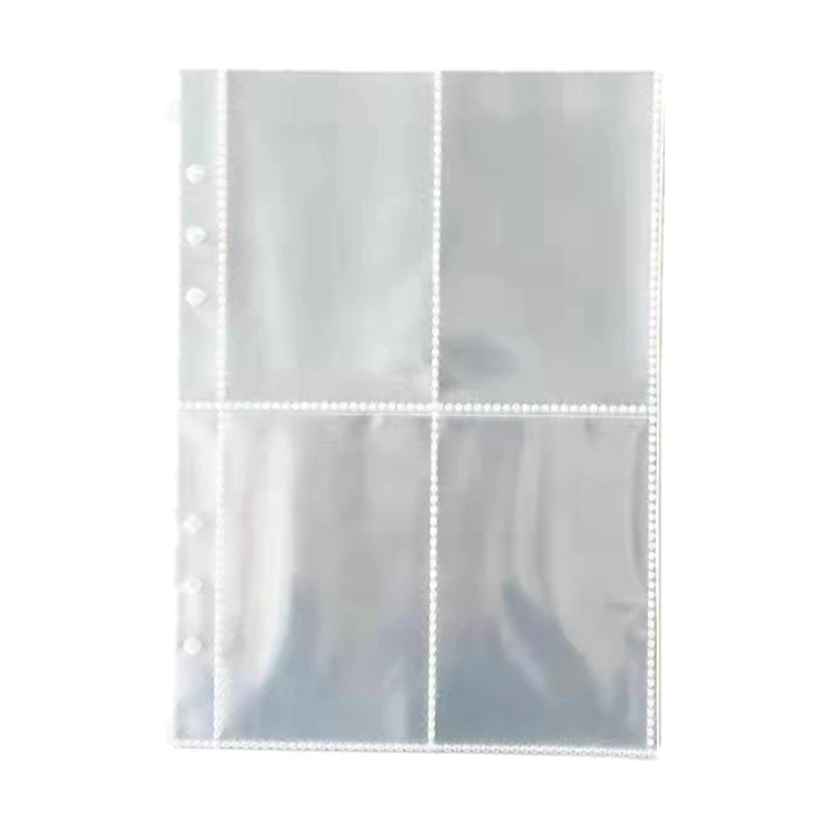 a5 trading card sleeves 80 Pack 640 Pockets 6 Ring Binder Sleeves,2.5x3.5 Inch Sleeves,Double-Sided 4 Pocket Page Protector,Ultra-Clear Kpop Photocard Sheets,Card Sleeve Pages for Game Cards,Photocard : Office Products 100 Pack 9-Pocket Trading Card