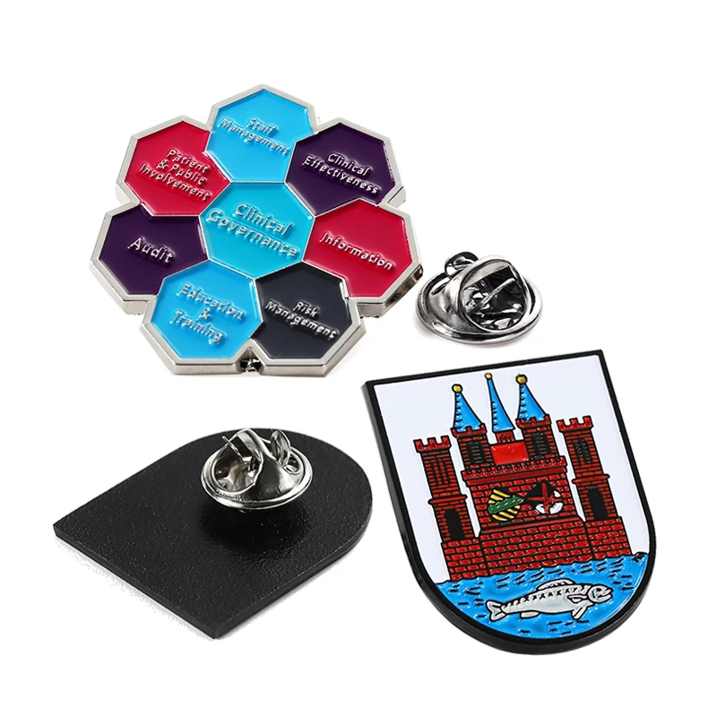 Badge Manufacturers Design Custom Logo Magnet Pin Metal Clothes Brooch Hat Pins Soft Hard Enamel Lapel Pins Magnet for Suit Men