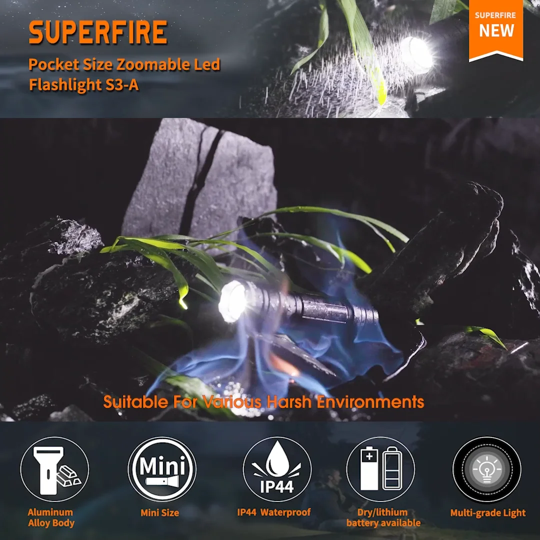 Pocket Size Mini Flashlight Aluminum Alloy Shell Zoomable Waterproof ...