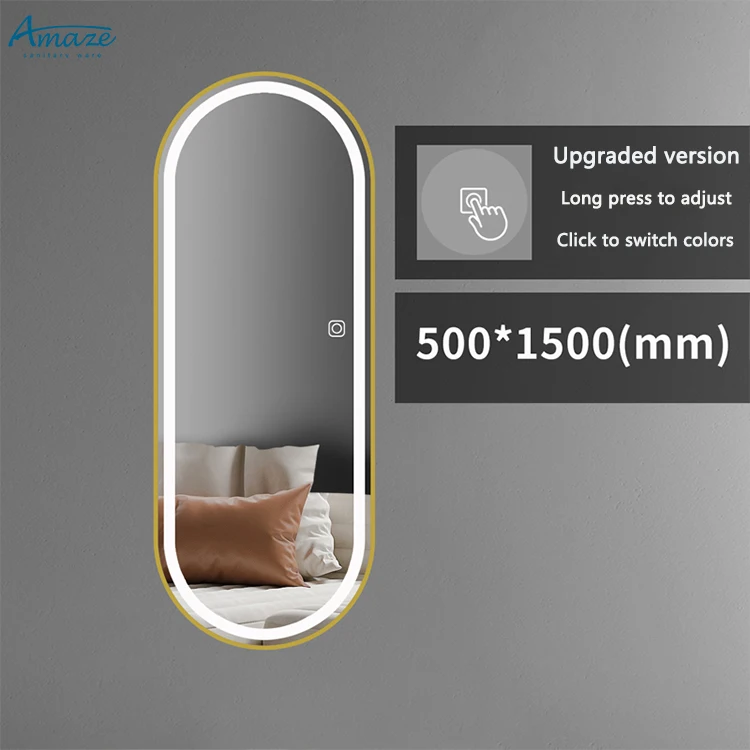 European style luxury dressing smart mirror home decor long led mirror wall mounted standing full length mirror manufacture