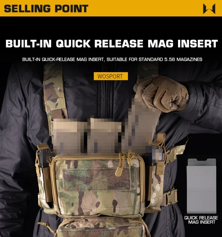 Chest Rig Set Cordura Chest Rig With Drop Pouch And 5.56 Triple Mag ...