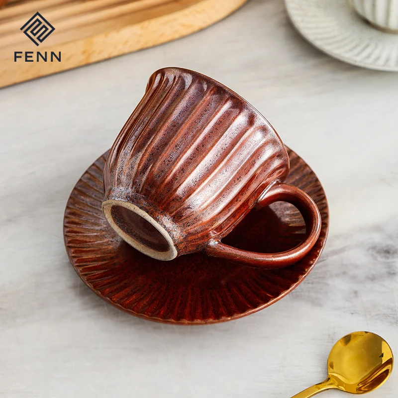 product fenn 180ml hot selling unique durable mug custom printed coffee tea cup and saucer sets wholesale ceramic mug gift set-61