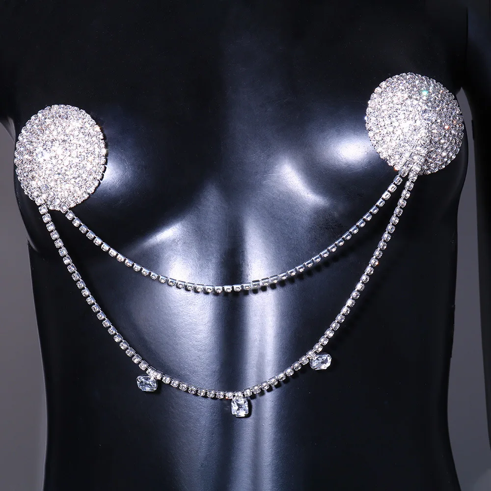 Rhinestone Chain Chest Stick European And American Round Fun Diamond