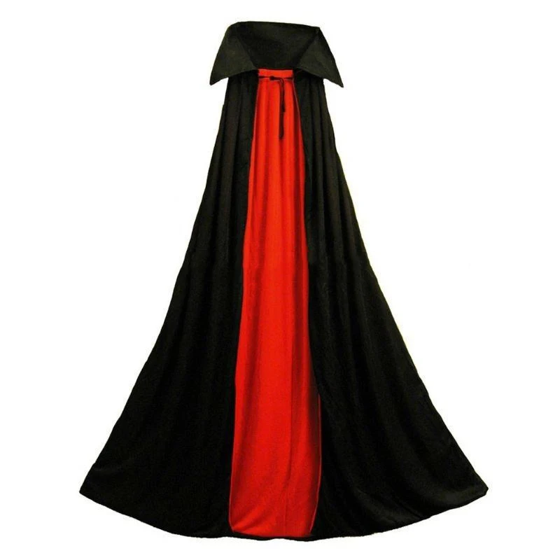 Halloween Dracula Vampire Cape Full Length Black cape Collar Adult dress up Dav