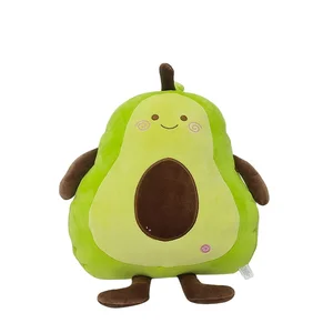 Hot Sale Custom Cute Soft Avocado Plush Stuffed Toy Pillow PP Cotton Filling Popular Fruit Inspired Design