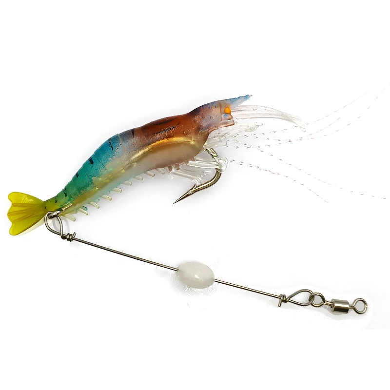 bioluminous fishing lure Hot Bioluminescent Biomimetic Bent-Mouthed Sea Bass Bait Fish Lure with  Shrimp for River and Sea Fishing