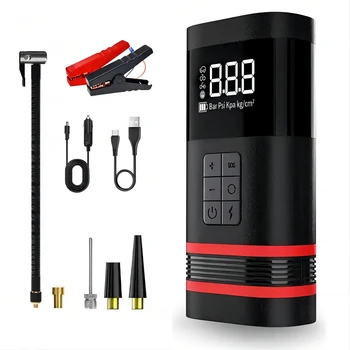 7500mAh Battery Backup Rechargeable Cordless 150 PSI Portable Pump Tire Inflator Air Compressor with Jump Starter
