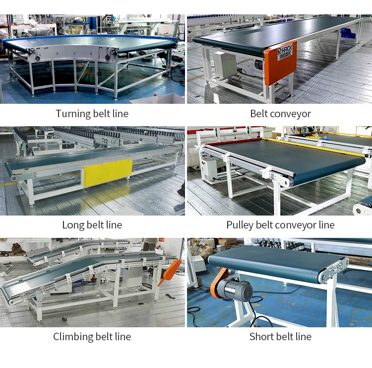 Assembly Line Industrial Transfer Pu/Pvc Band Conveyor For Boxes manufacture