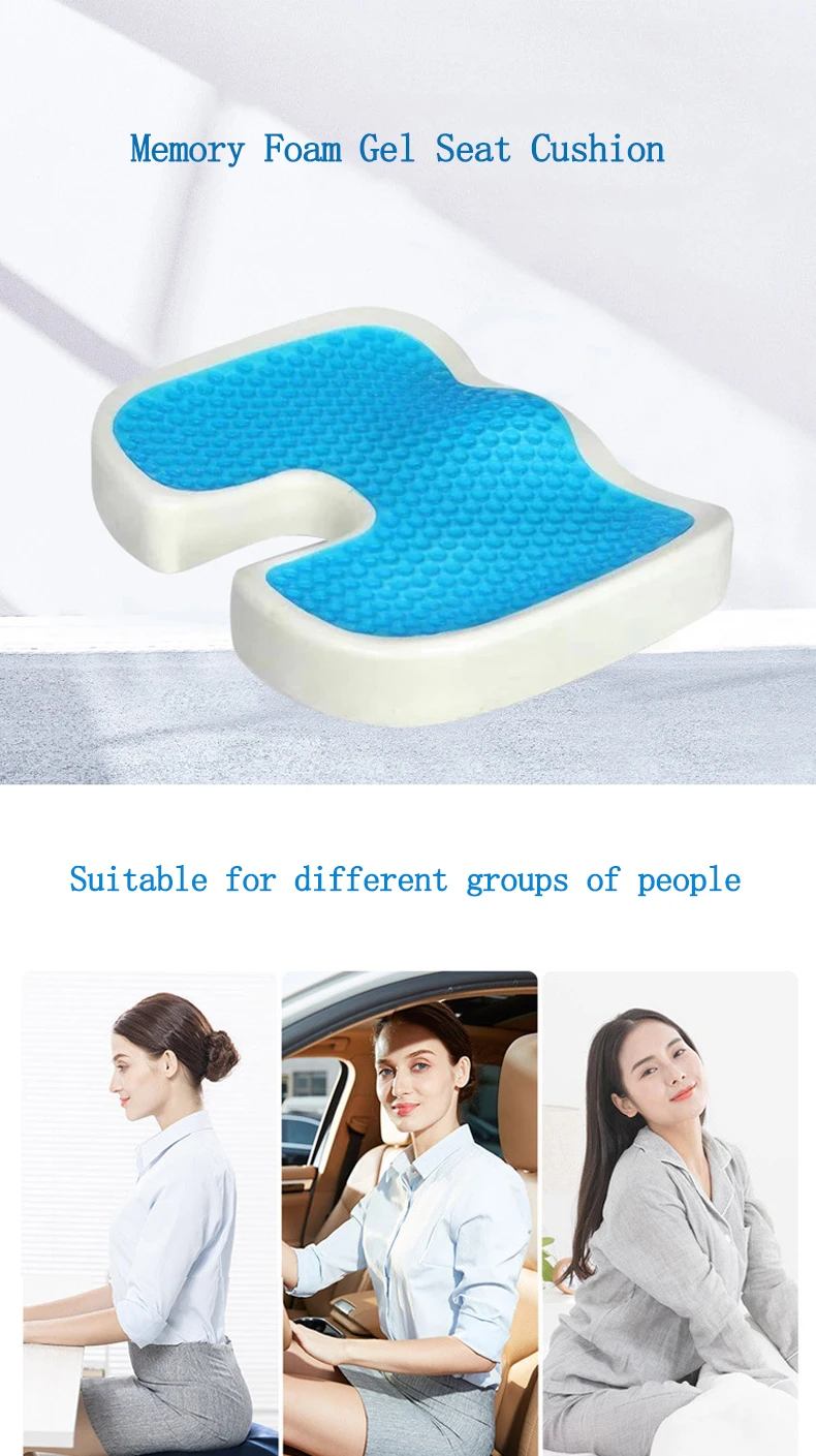 Hot Sale Ergonomic Memory Foam Seat Cushion Customized Logo Gel Car ...