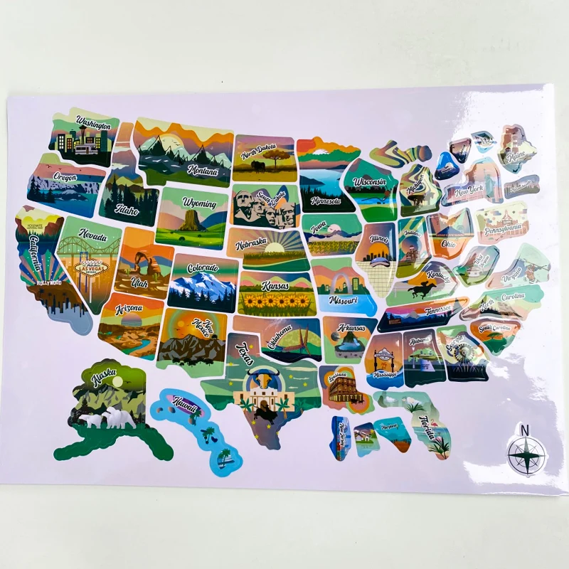 Us Map Sticker Rv U.S. Map for RV Trailer Camper and RV Accessories Track the States You ...