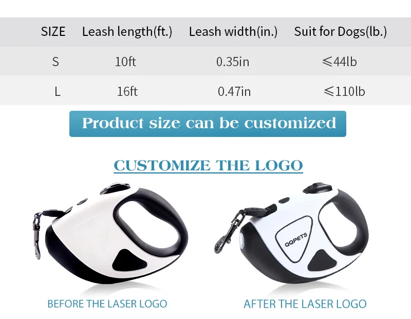 Qqpets Pet Dog Leash With Bright Led Flash Lightcustom Adjustable