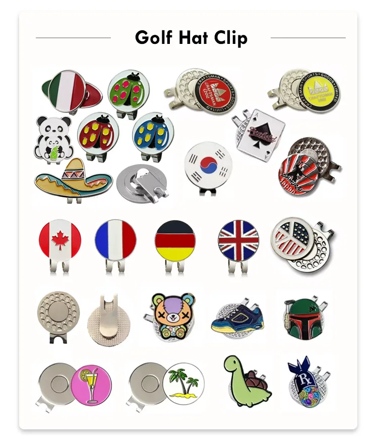 2022 New Design Golf Customize Logo 34mm Multitype Dog Hat Clip Golf