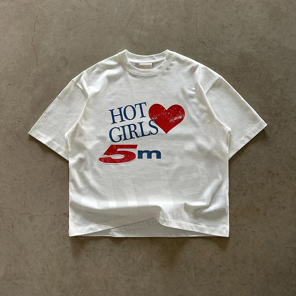 Custom logo High Quality Shirts Manufacturer White Screen Printing Cropped  Breathable Boxy Tee Graphic Cotton t Shirt Men