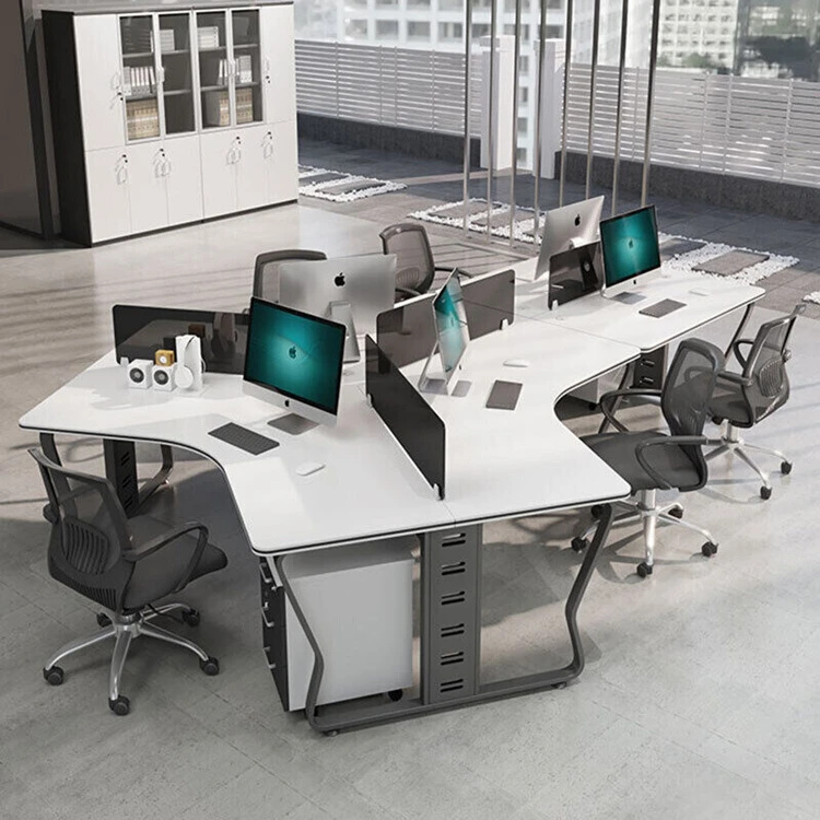 Small Work Station Office Partitions Modular 6 Person Cubical Desk Office Work Desk Workstation