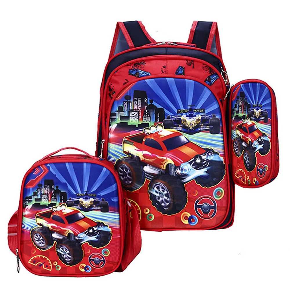 Lindos coches de dibujos animados para niños pequeños mochila con arnés de  correa pista de carreras Kindergarten mochila escolar infantil preescolar