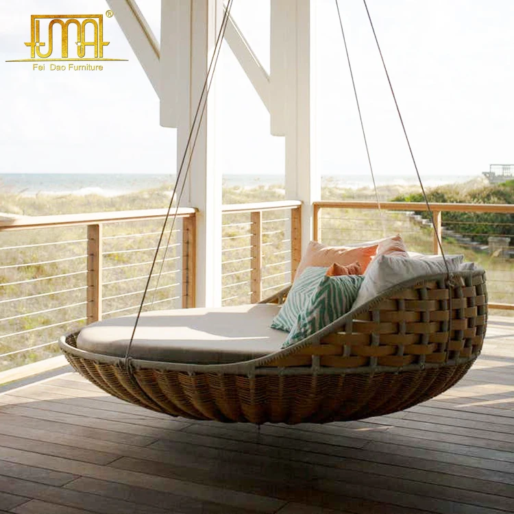 Outdoor Furniture Modern Design Hanging Chair Leisure Rattan Swing Bed