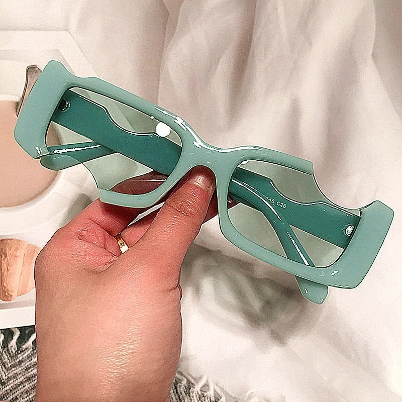 0118 2022 Fashion Small Square Frame Blue Pink Sunglasses