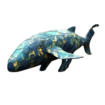 blue frp whale statue for outdoor decoration