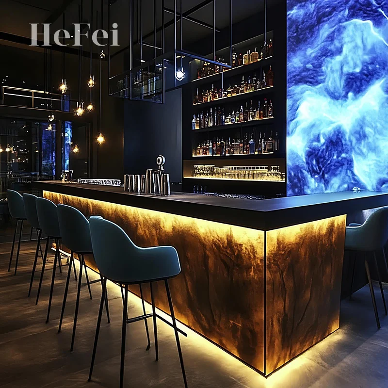 Custom Modular Metal Bar Counter Stainless Steel Reception Desk with ...