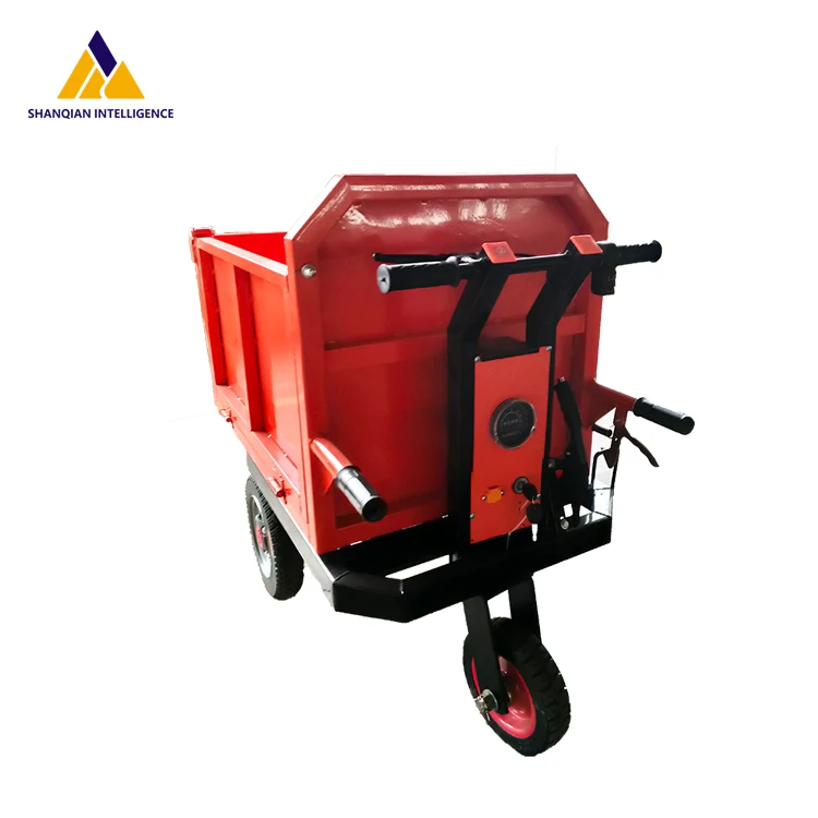 Simple Operated Battery-Driven Hand Cart for Farm Work 3-Wheel with Push Bucket