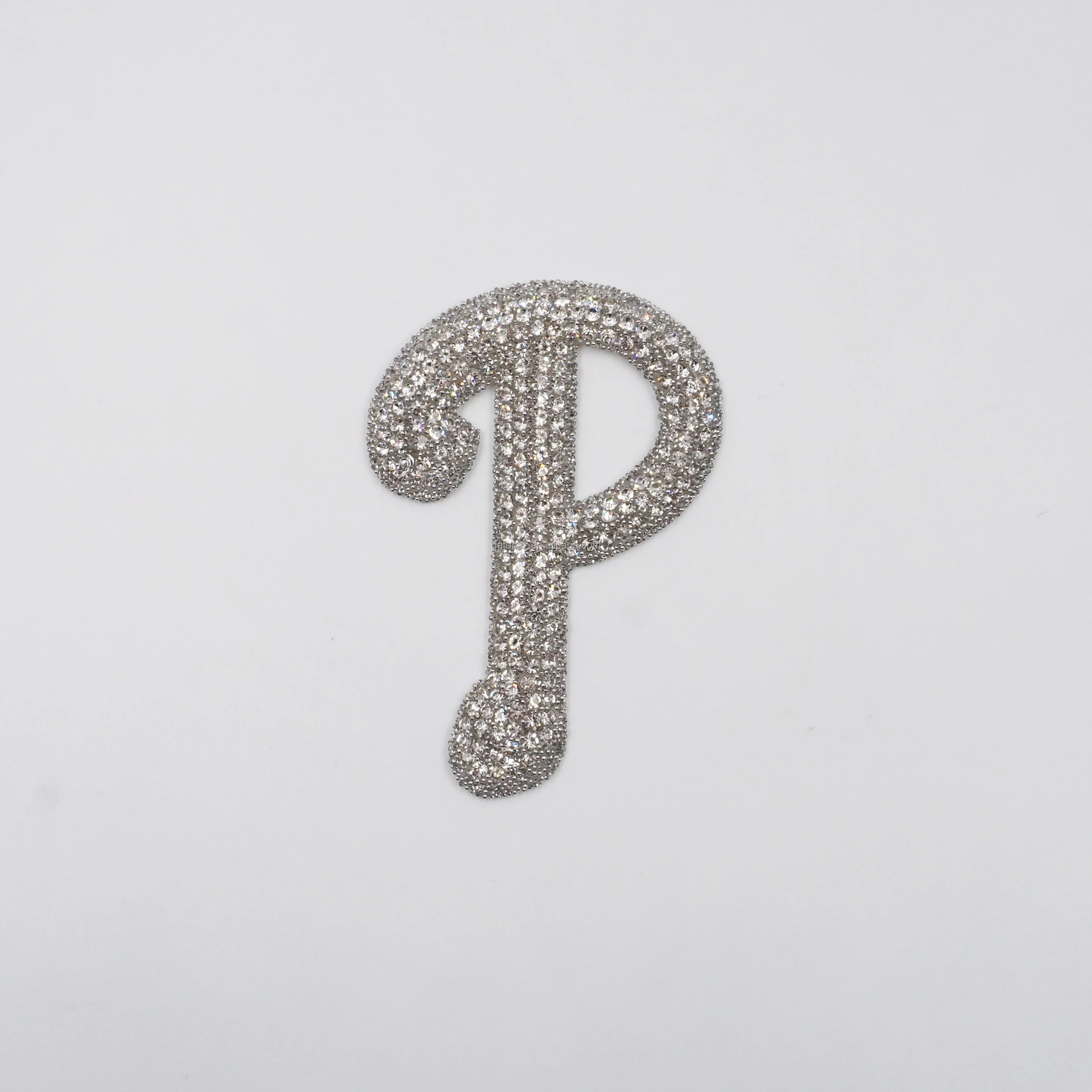 Free sample Luxury rhinestone logo patch applique designer patches famous brands stickers