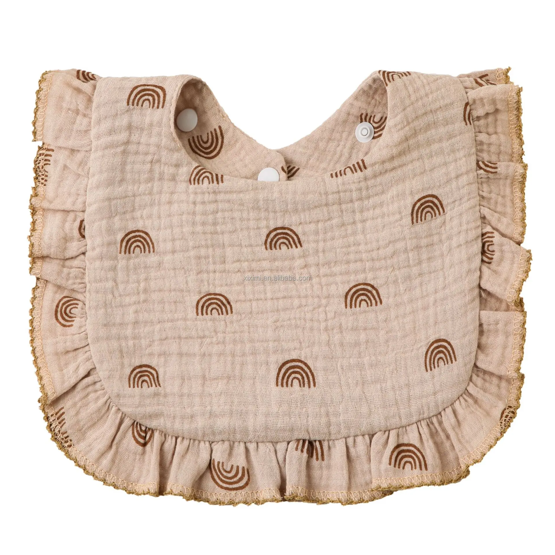 Muslin Ruffled Bibs Muslin Baby Bibs Baby Bandana Drool Bibs 100% Cotton Unisex Boys Girls ...