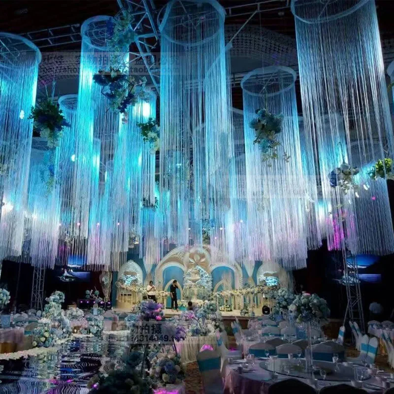 Wedding Decor Sliver Line Partition String Curtain Decorative