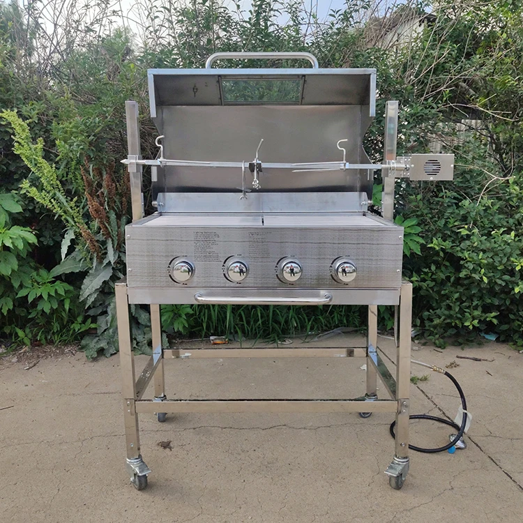Factory Direct Price Large Gas and Charcoal Brazilian Roaster Pig Lamb BBQ Spit Rotisserie Grill