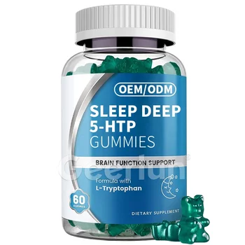 Hot Sale Sleep Deep 5-HTP Gummies L-Tryptophan Supplements Support Brain Function Melatonin Gummies