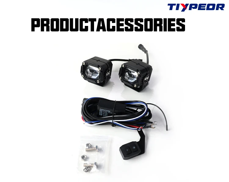 product tiypeor universal upgrade motorcycle auxiliary fog off road spotlight led driving light for atv utv 20w aluminum 6000k 3000k-7