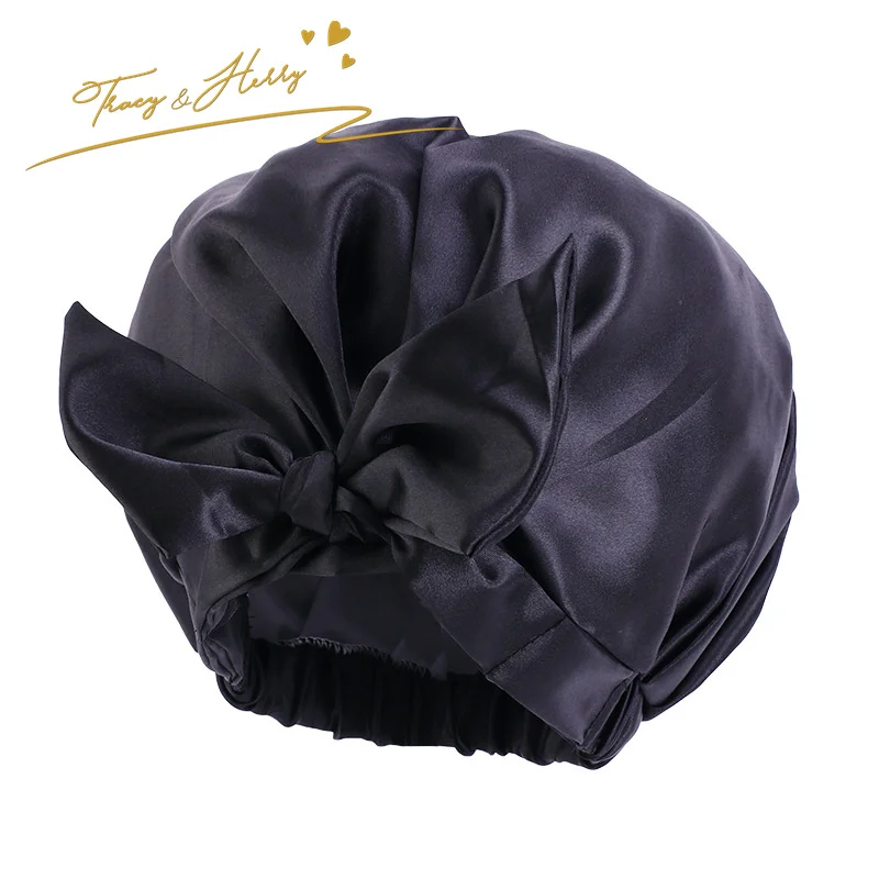 Двухслойная атласная тканевая шапочка для душа с узлом и принтом в мусульманском стиле Женская водонепроницаемая шапочка для ухода за волосами тюрбан
