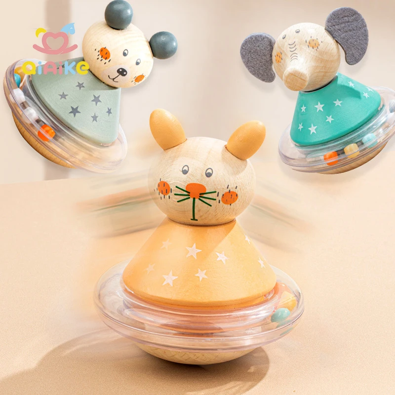 かわいい木製うさぎタンブラー 嬰児用 ベビー早期教育および手と目の協応能力集中トレーニング用 CPCおよびEN71認定木製おもちゃ