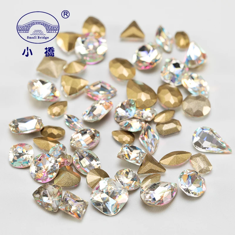 Factory Direct 3D Golden Base Point Back Nail Rhinestones for DIY Nail  Decoration