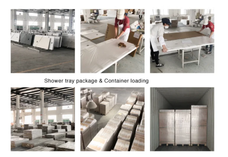 Shower Tray White square Shape Artificial Stone Resin Material Shower Pan Applied to Shower Rooms