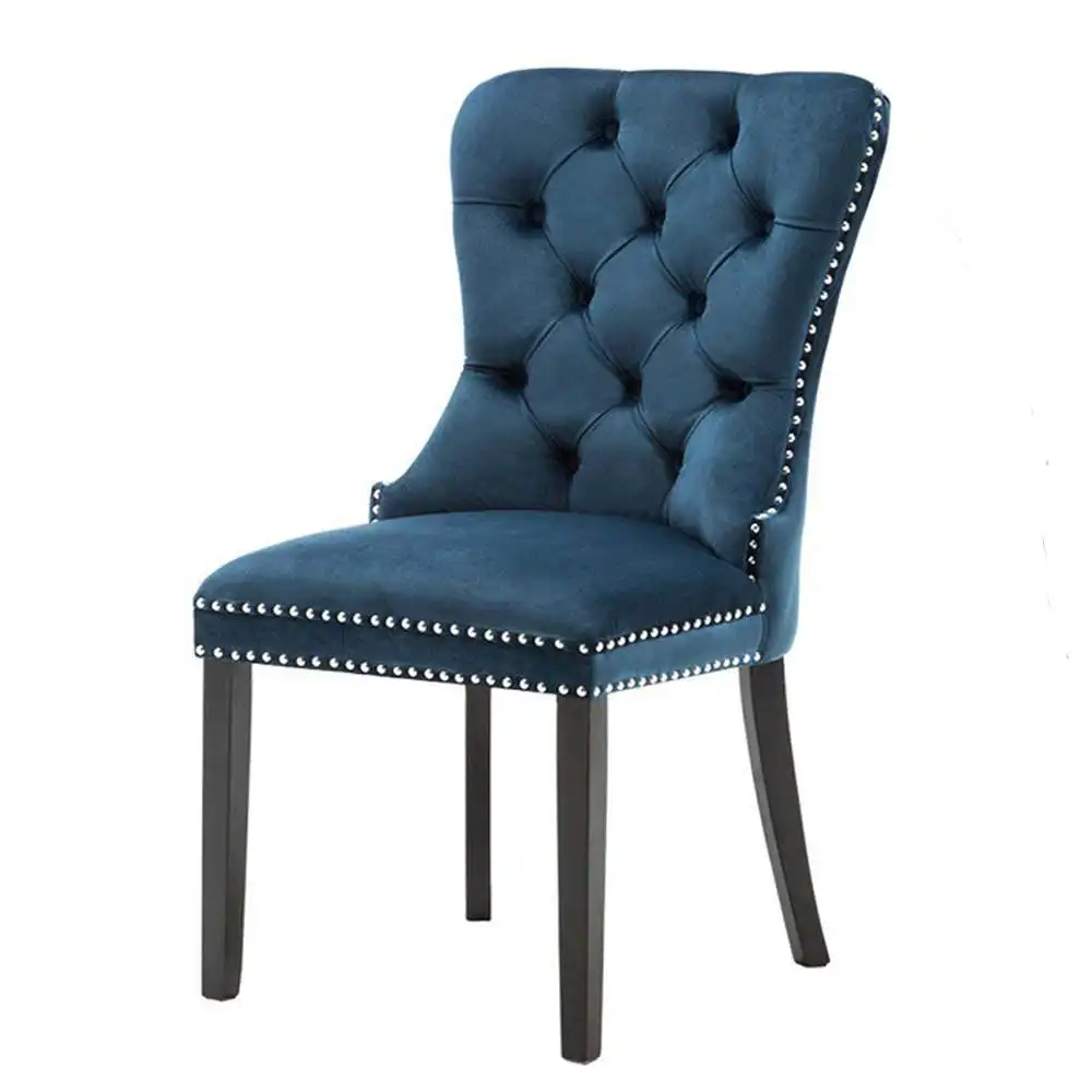 Прямая продажа с завода, бархатный тканевый диван, комнатные ворсовые стулья Reasturant, рама, синий деревянный обеденный стол, стул