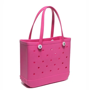 Fashion Waterproof Woman Large Shopping Basket Bags Beach Silicone Bogg Eva Tote Bag Purse Eco Jelly Candy Lady Handbags