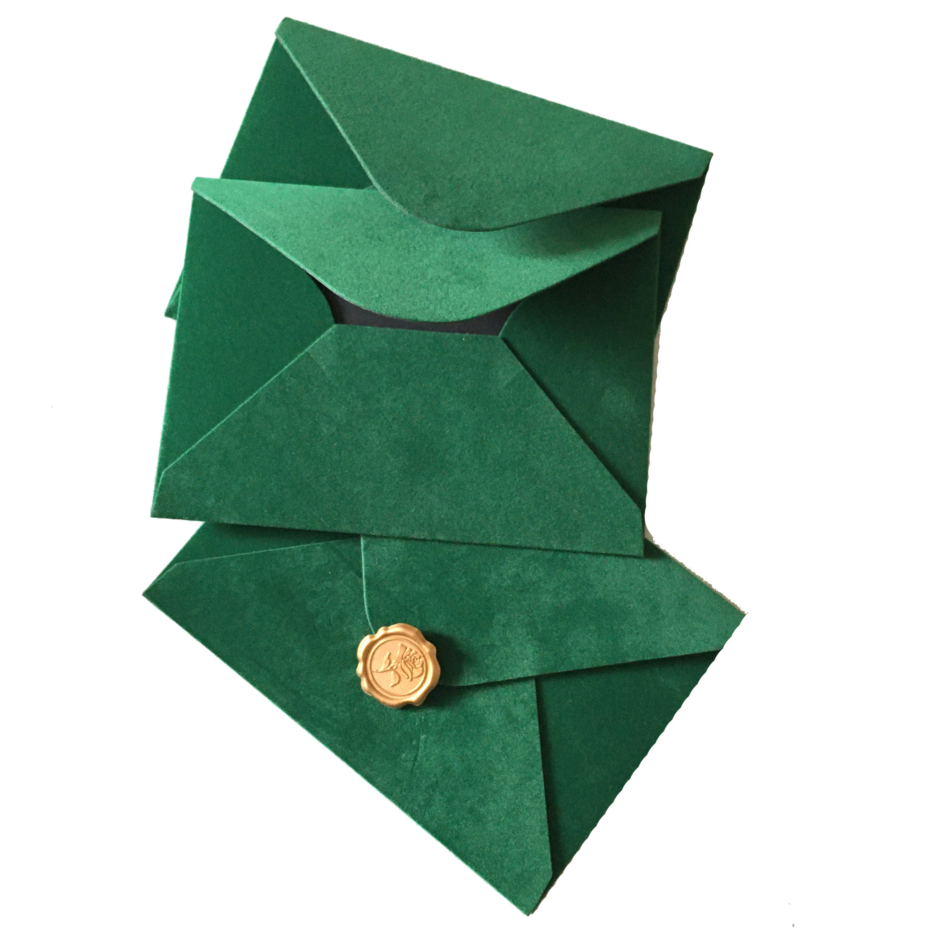 Высококачественный бархатный конверт для свадебной открытки с роскошным чеком, индийское зеленое приглашение