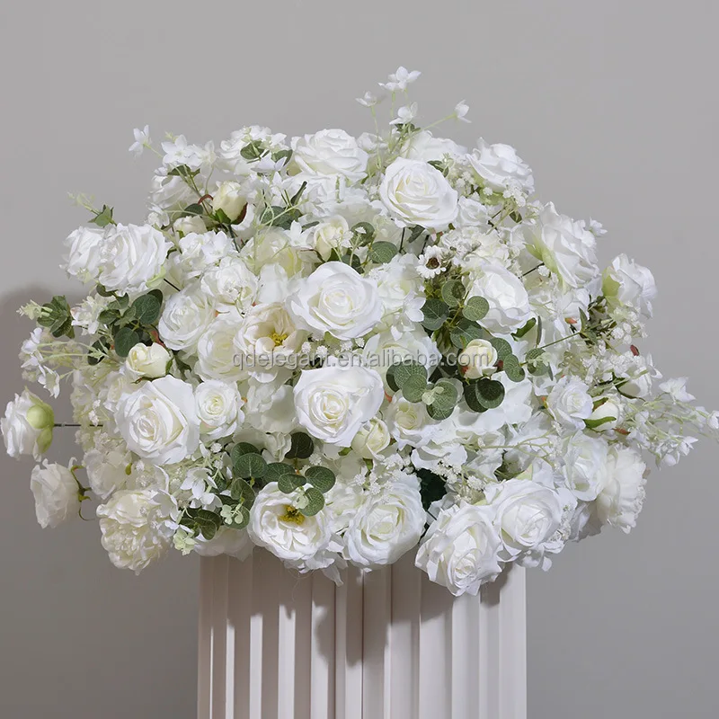 Egwd56 Wedding Arrangement Silk Flower Blush Pink Artificial White