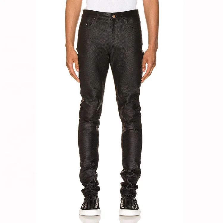 latest fashion design high quality custom black leather pants