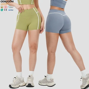XW-EDK2101 Women Slimming Butt Lifting Elastic High Waist Breathable Workout Custom Gym Clothing Fitness Shorts Yoga