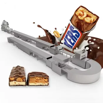 High Performance Snickers Forming Production Line Chocolate Nougat Snickers Protein Bar Making Machine