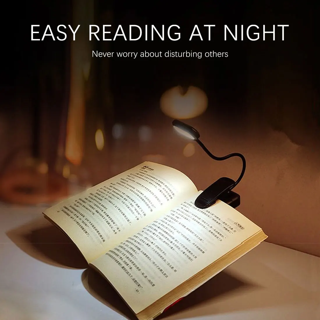 Jumon Book Light Clip On For Reading In Bed Rechargeable Led Reading