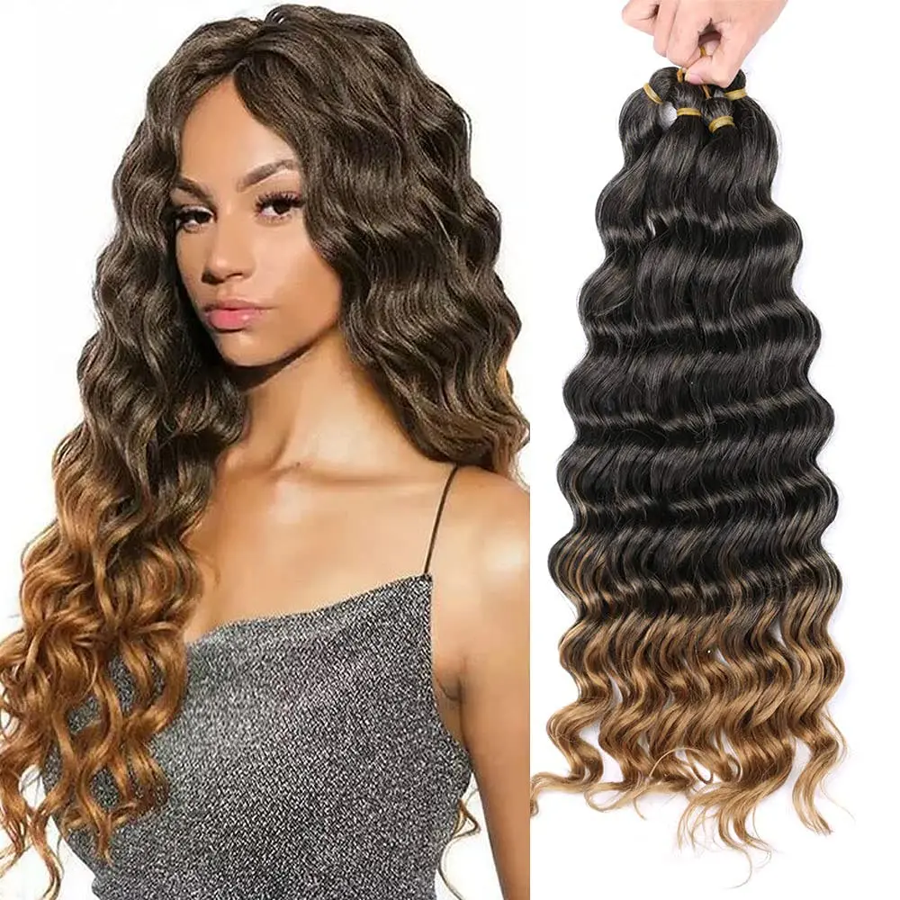 Deep Wave Ombre Color Crochet Braids 22inch Curly Braiding Hair Extensions  Deep Twist - Buy 22 Inch Water Wave Hair,Crochet Braid Deep Twist Hair  Premium Deep Wave Sy,Deep Wave Crochet Braid Hair