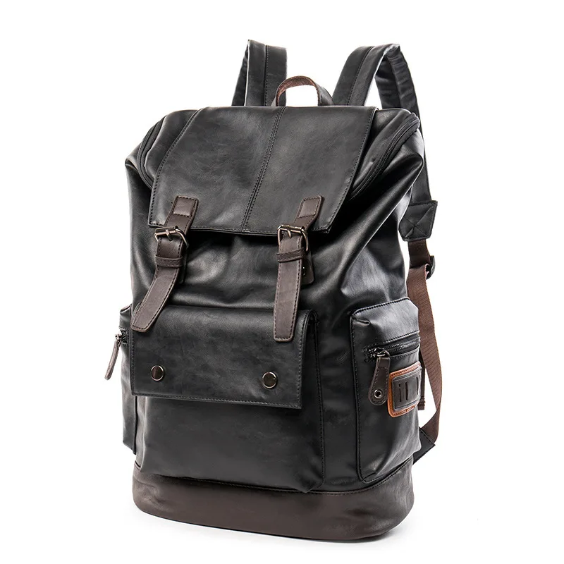 Source SB158 Luxury designer mens waterproof pu back pack bag high quality  logo custom pu leather backpack men on m.