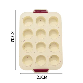 trending products 2023 new arrivals Nonstick Reusable 12 Cups Muffin Mold Silicone Baking Pan Bakeware Cake Molds With Handle