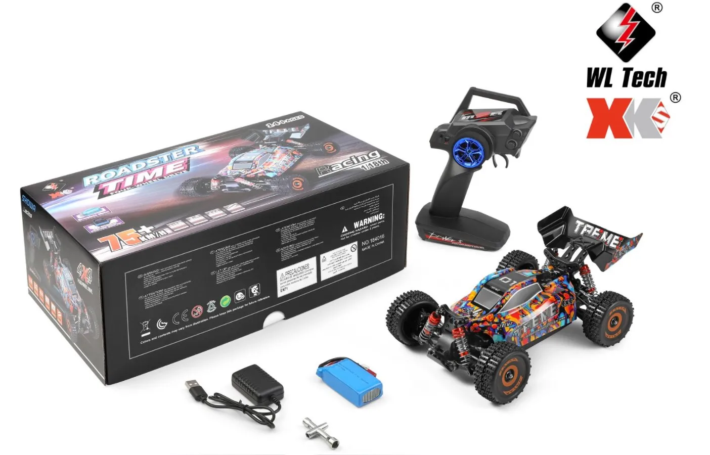 HOSHI Wltoys 184016 RC Car - 4WD Brushless 75KM/H, 2 Batteries