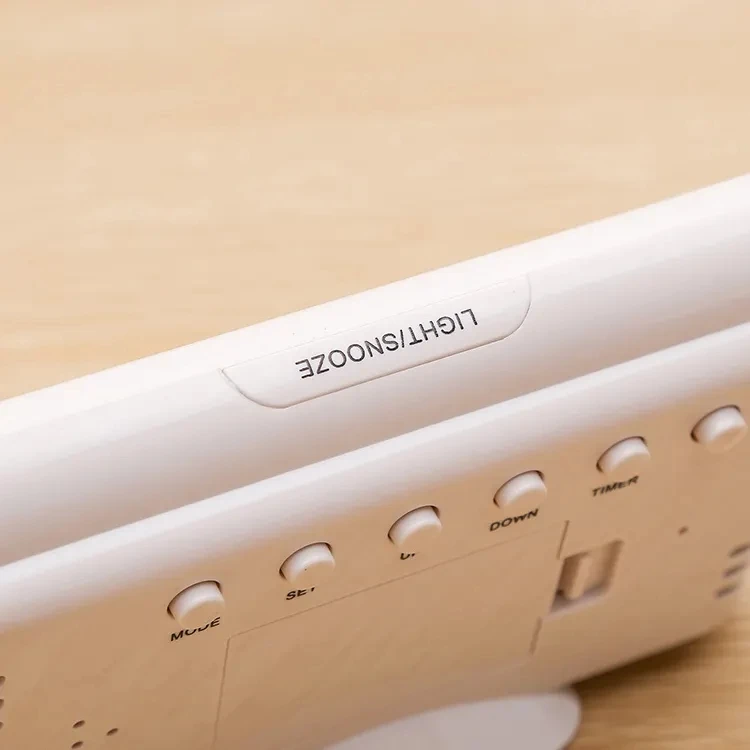 Table Digital Alarm Clock Big LCD Display Blue Color Background Lights World Time Calender With Temperature