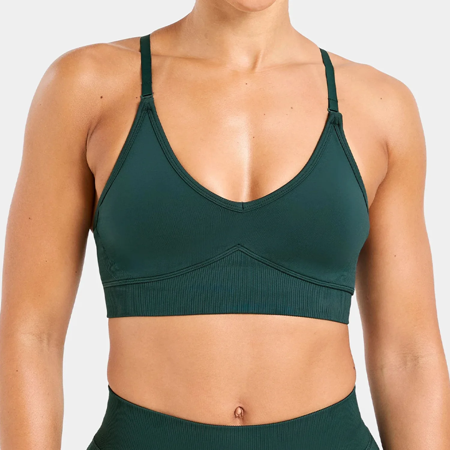 Breathable Double Strap Seamless Yoga Bra High-intensity Quick-drying Sports Top Outdoor detail