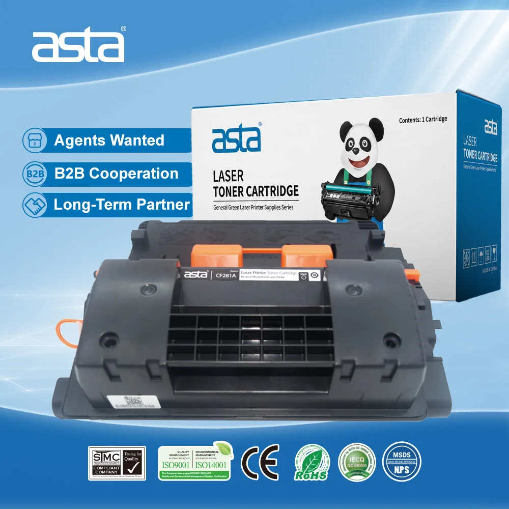 ASTA CF281A 281A 281 81A Black Compatible Toner Cartridge With Chip for HP M630 604n 604dn M605n M605X M606dn 606X High Yield