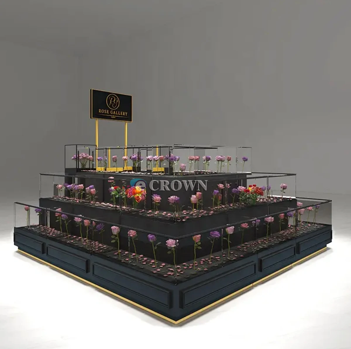Design Fresh Shop Fresh Flower Display Cabinet Shop Peony Flower Vitrine Small Medium Mall Flower Kiosk Design Free Design
